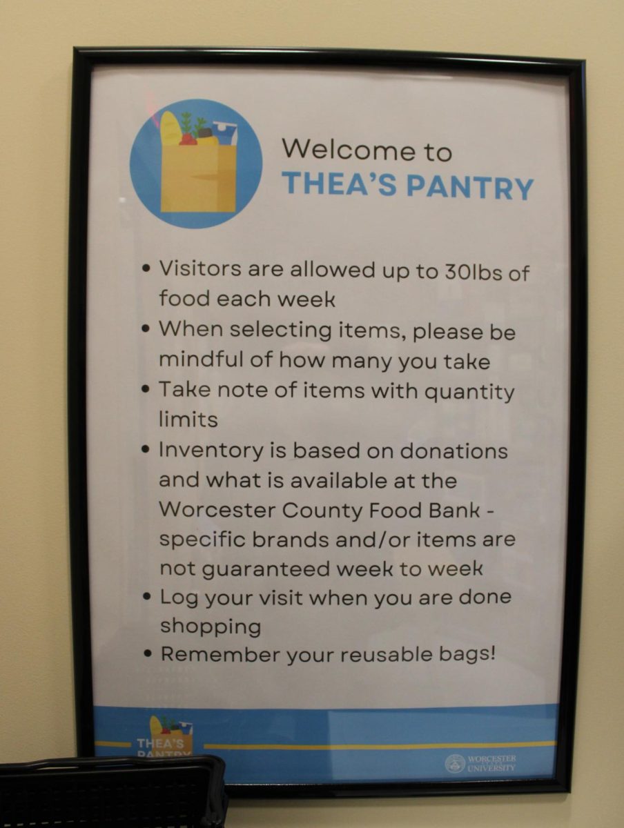 A welcome sign at Thea's Pantry. 