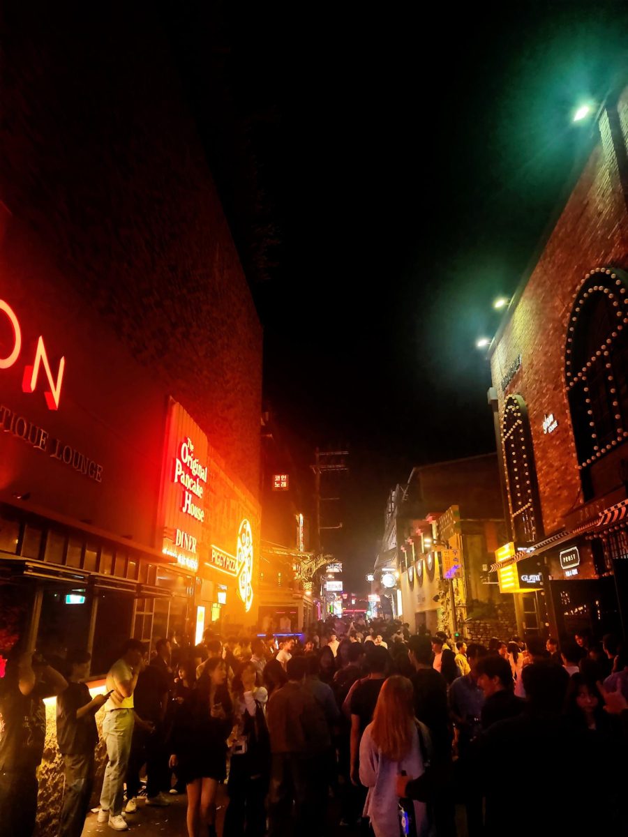 A crowded street in Seoul's Itaewon district.